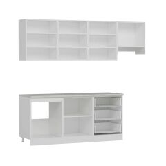 Minar 240 Cm Mbr C + Alm. Füme Cam Mutfak Dolabı Byz 240-Mcacb2