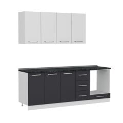 Minar 220 Cm Mutfak Dolabı Beyaz Antrasit 220-A4