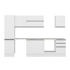 Alvinka 310X210 Cm High Gloss Mutfak Dolabı M-E90S50S50-2 High Gloss | Beyaz - Suntalam