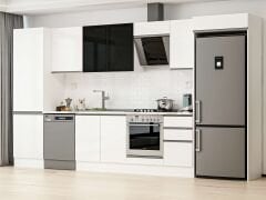 Alvinka 395X222 Cm High Gloss Mutfak Dolabı Mbb-E90B60S45-3 High Gloss | Beyaz - Suntalam