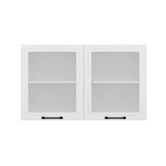 Alvinka Mutfak Modül Mbr_A Üst 2Dk1R 120-H72Cm Dolap Cam Beyaz Beyaz Mdf