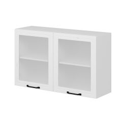 Alvinka Mutfak Modül Mbr_A Üst 2Dk1R 120-H72Cm Dolap Cam Beyaz Beyaz Mdf