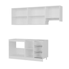 Minar 220 Cm Mutfak Dolabı Beyaz Antrasit 220-A5