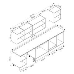 Alvinka 310X210 Cm High Gloss Mutfak Dolabı M-E90S50S50-2 High Gloss | Beyaz - Mdf