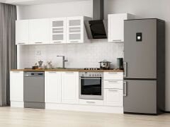 Alvinka 295X210 Cm Klasik Mebran Mutfak Dolabı M-E90S40S45-3 Mebran | Beyaz - Suntalam