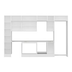 Alvinka 360X240 Cm Klasik Mebran Mutfak Dolabı Mbb-E80B40S40-3 Mebran | Beyaz - Mdf