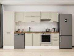 Alvinka 315X210 Cm Klasik Mebran Mutfak Dolabı Beyaz Beyaz Mb-E90B60S45-1