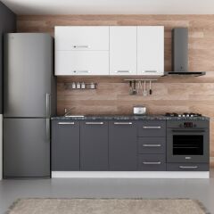 Minar 220 Cm Mutfak Dolabı Beyaz Antrasit 220-A7