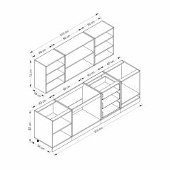 Minar 270 Cm Mbr C + Alm. Füme Cam Mutfak Dolabı Byz 270-Mcacb3