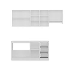 Minar 220 Cm Mutfak Dolabı Beyaz Antrasit 220-A8