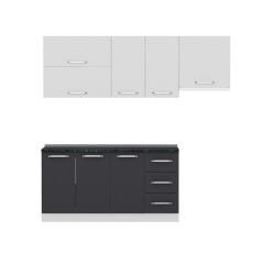 Minar 220 Cm Mutfak Dolabı Beyaz Antrasit 220-A8