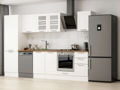 Alvinka 315X210 Cm Klasik Mebran Mutfak Dolabı Beyaz Beyaz Mb-E90B60S45-3