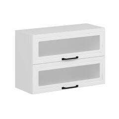 Alvinka Mutfak Modül Mbr_A Üst 2Yk1R 90-H60Cm Dolap Cam Beyaz Beyaz Mdf