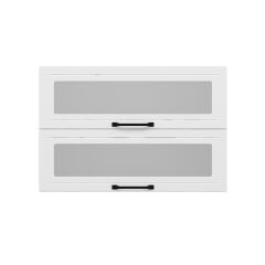 Alvinka Mutfak Modül Mbr_A Üst 2Yk1R 90-H60Cm Dolap Cam Beyaz Beyaz Mdf