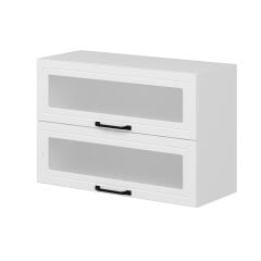 Alvinka Mutfak Modül Mbr_A Üst 2Yk1R 90-H60Cm Dolap Cam Beyaz Beyaz Mdf