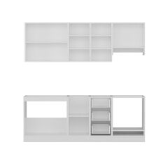 Minar 220 Cm Mutfak Dolabı Beyaz Antrasit 220-A9