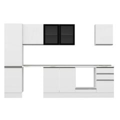 Alvinka 310X210 Cm High Gloss Mutfak Dolabı M-E90S50S50-3 High Gloss | Beyaz - Mdf