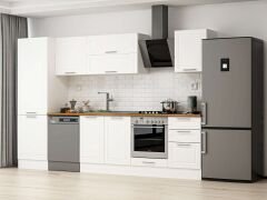 Alvinka 320X210 Cm Klasik Mebran Mutfak Dolabı Beyaz Beyaz Mb-E90B60S50-2