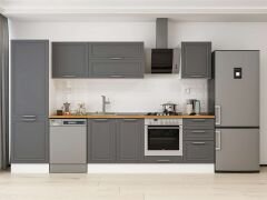 Alvinka 320X210 Cm Klasik Mebran Mutfak Dolabı Beyaz Beyaz Mb-E90B60S50-2