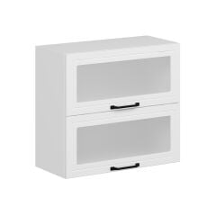 Alvinka Mutfak Modül Mbr_A Üst 2Yk1R 80-H72Cm Dolap Cam Beyaz Beyaz Mdf