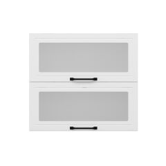 Alvinka Mutfak Modül Mbr_A Üst 2Yk1R 80-H72Cm Dolap Cam Beyaz Beyaz Mdf