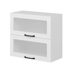 Alvinka Mutfak Modül Mbr_A Üst 2Yk1R 80-H72Cm Dolap Cam Beyaz Beyaz Mdf