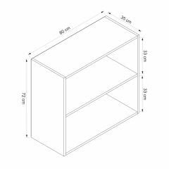 Alvinka Mutfak Modül Mbr_A Üst 2Yk1R 80-H72Cm Dolap Cam Beyaz Beyaz Mdf