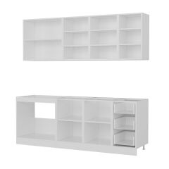 Minar 220 Cm Mutfak Dolabı Beyaz Dore 220-D2