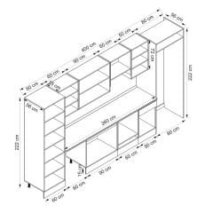 Dolabı Mbb-E90B60S50-1 High Gloss | Antrasit - Mdf