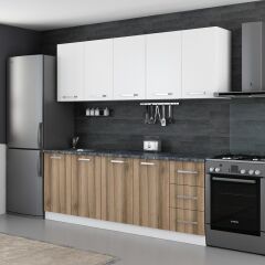 Minar 220 Cm Mutfak Dolabı Beyaz Dore 220-D3