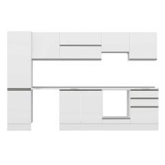 Alvinka 320X210 Cm High Gloss Mutfak Dolabı M-E90S50S60-1 High Gloss | Beyaz - Suntalam