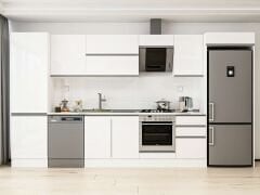 Alvinka 400X222 Cm High Gloss Mutfak Dolabı Mbb-E90B60S50-2 High Gloss | Beyaz - Suntalam