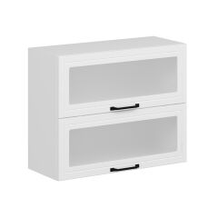 Alvinka Mutfak Modül Mbr_A Üst 2Yk1R 90-H72Cm Dolap Cam Beyaz Beyaz Mdf