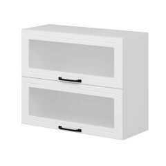 Alvinka Mutfak Modül Mbr_A Üst 2Yk1R 90-H72Cm Dolap Cam Beyaz Beyaz Mdf