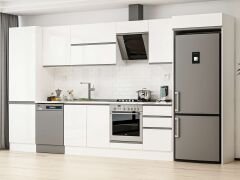 Alvinka 400X222 Cm High Gloss Mutfak Dolabı Mbb-E90B60S50-2 High Gloss | Beyaz - Mdf