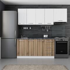 Minar 220 Cm Mutfak Dolabı Beyaz Dore 220-D5