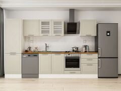 Alvinka 330X210 Cm Klasik Mebran Mutfak Dolabı Beyaz Beyaz Mb-E90B60S60-3