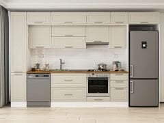 Alvinka 365X240 Cm Klasik Mebran Mutfak Dolabı Mbb-E80B40S45-1 Mebran | Kumtaşı - Mdf