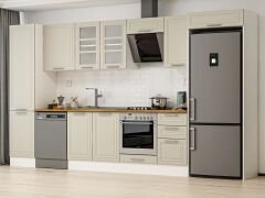 Alvinka 375X222 Cm Klasik Mebran Mutfak Dolabı Mbb-E80B50S45-3 Mebran | Kumtaşı - Suntalam