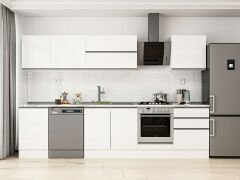 Alvinka 320X210 Cm High Gloss Mutfak Dolabı M-E90S50S60-2 High Gloss | Beyaz - Suntalam