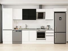 Alvinka 400X222 Cm High Gloss Mutfak Dolabı Mbb-E90B60S50-3 High Gloss | Beyaz - Suntalam