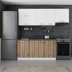 Minar 220 Cm Mutfak Dolabı Beyaz Dore 220-D8