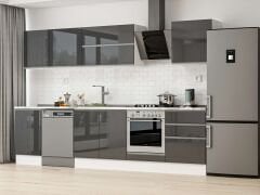 Alvinka 320X210 Cm High Gloss Mutfak Dolabı M-E90S50S60-2 High Gloss | Antrasit - Mdf