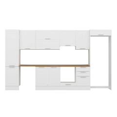 Alvinka 380X222 Cm Klasik Mebran Mutfak Dolabı Mbb-E80B50S50-1 Mebran | Beyaz - Suntalam