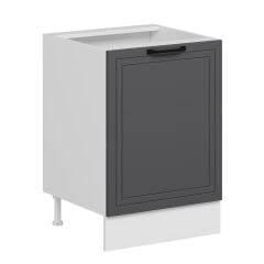 Alvinka Mutfak Modül Mbr_A Alt 1K1R 60Cm Dolap Beyaz Antrasit Mdf