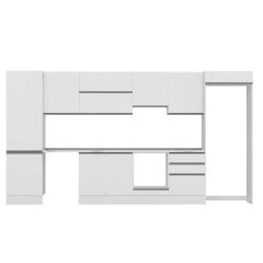 Alvinka 410X222 Cm High Gloss Mutfak Dolabı Mbb-E90B60S60-1 High Gloss | Beyaz - Mdf