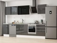 Alvinka 320X210 Cm High Gloss Mutfak Dolabı M-E90S50S60-3 High Gloss | Antrasit - Mdf