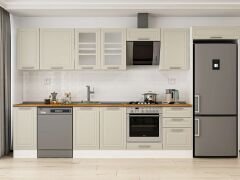 Alvinka 370X222 Cm Klasik Mebran Mutfak Dolabı Beyaz Beyaz Mb-E80S40S50-3