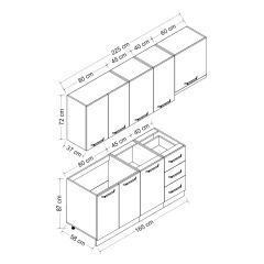 Minar 225 Cm Mutfak Dolabı Beyaz 225-B6