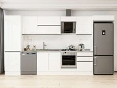 Alvinka 410X222 Cm High Gloss Mutfak Dolabı Mbb-E90B60S60-2 High Gloss | Beyaz - Suntalam